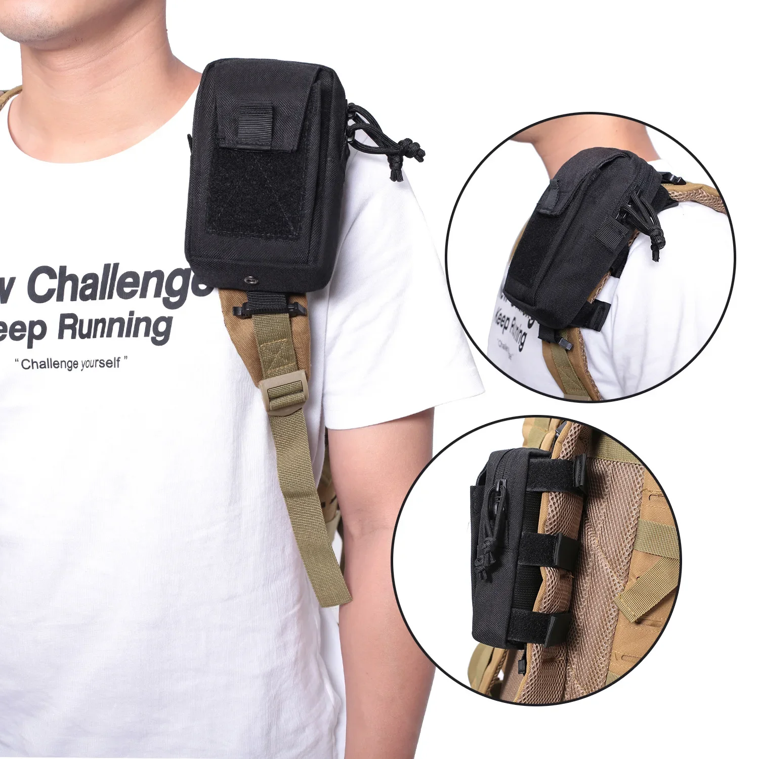 Backpack Insert Organizer - Sacoche de ceinture Molle pour téléphone